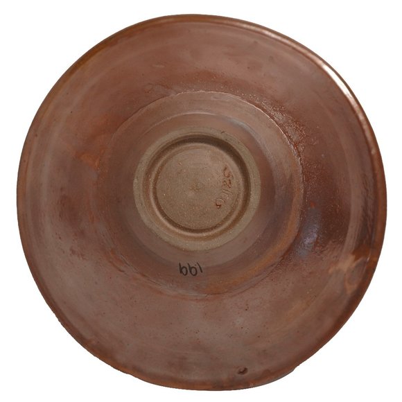 Stoneware Rust Orange Glazed Artist Signed  Fruit Bowl - Picture 3 of 8